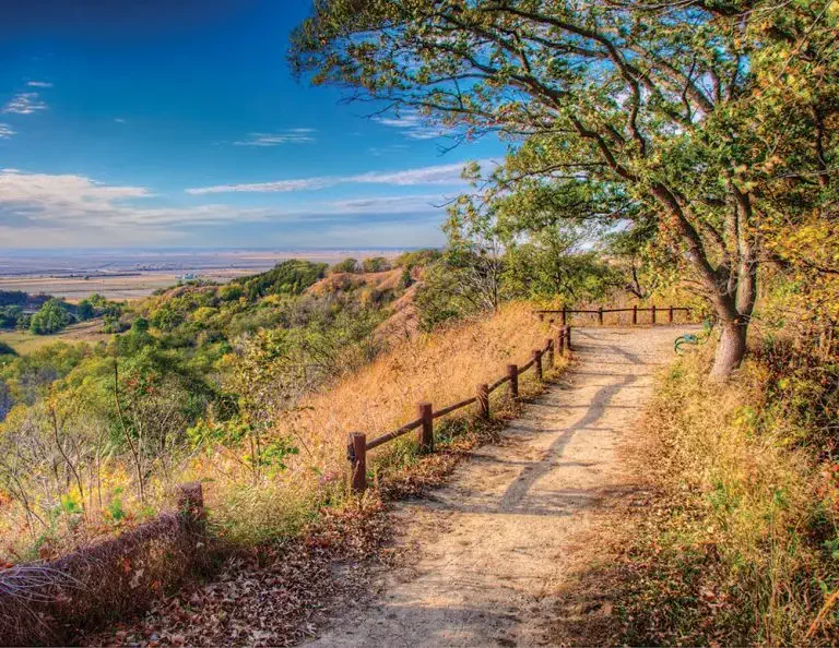 Hiking trails at Dolliver Memorial STate Park.